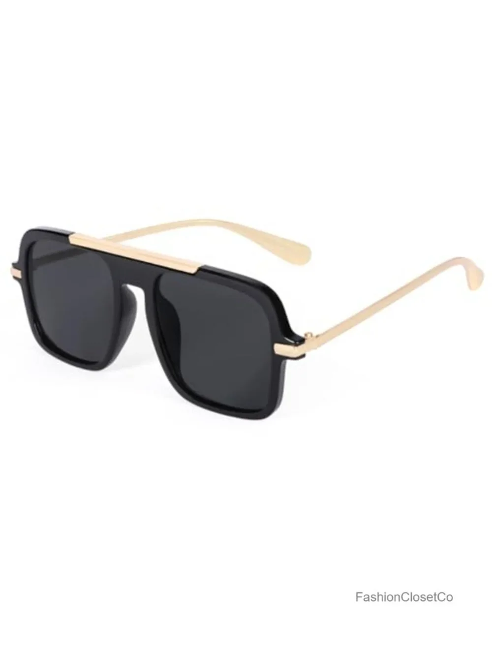 Retro Oversized Square Aviator Sunglasses Women Men UV400 Metal Frame